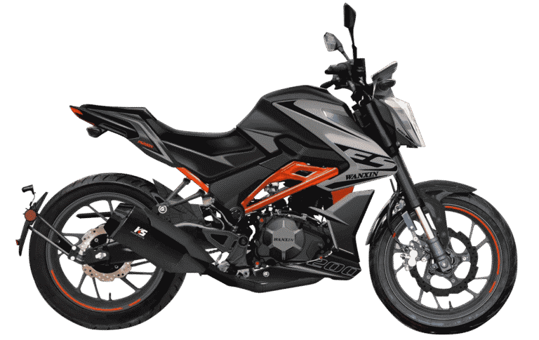 Moto WANXIN FS 200N pistera 200cc color negro con tablero digital