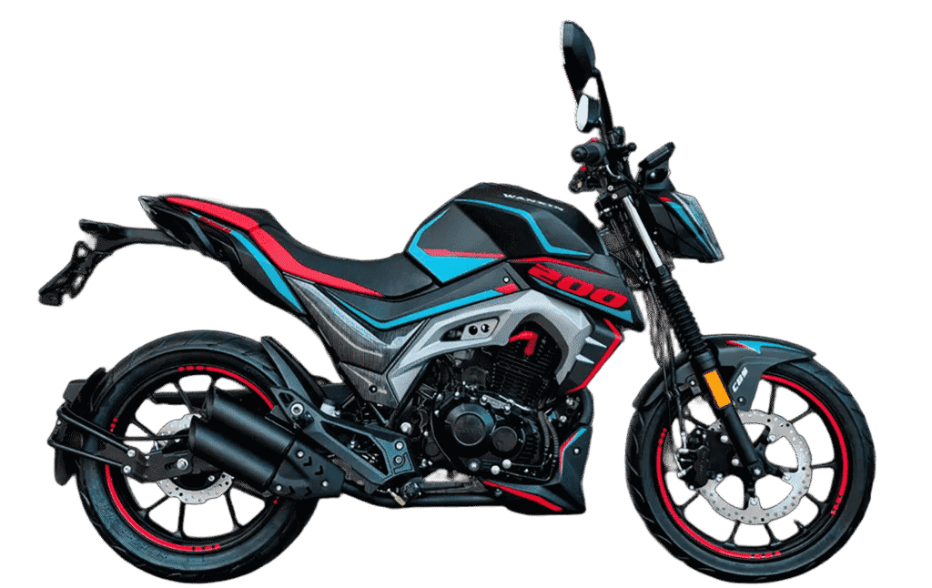 Moto WANXIN PARKOUR 200 pistera 200cc color negro y rojo