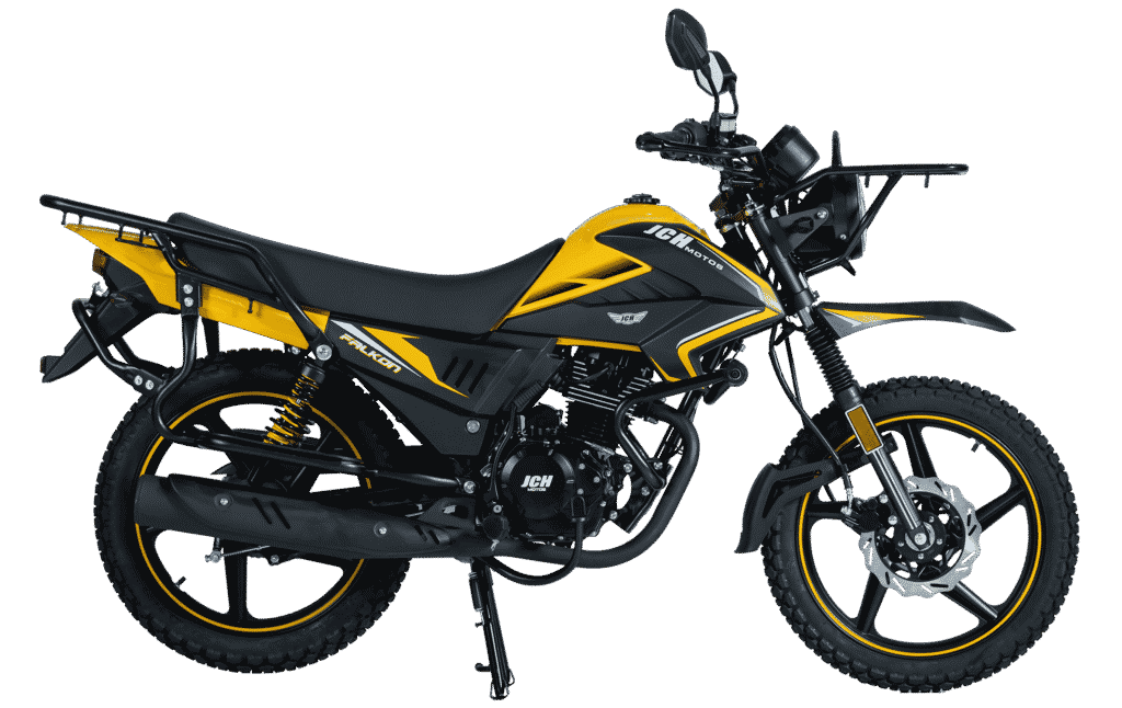 Moto JCH Falkon 150 utilitaria color amarillo
