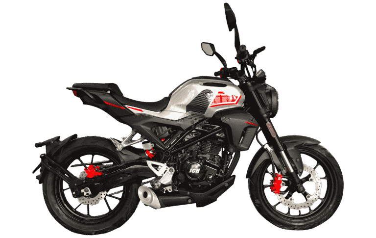 Moto JCH X-Drive 250 color blanco rojo vista lateral