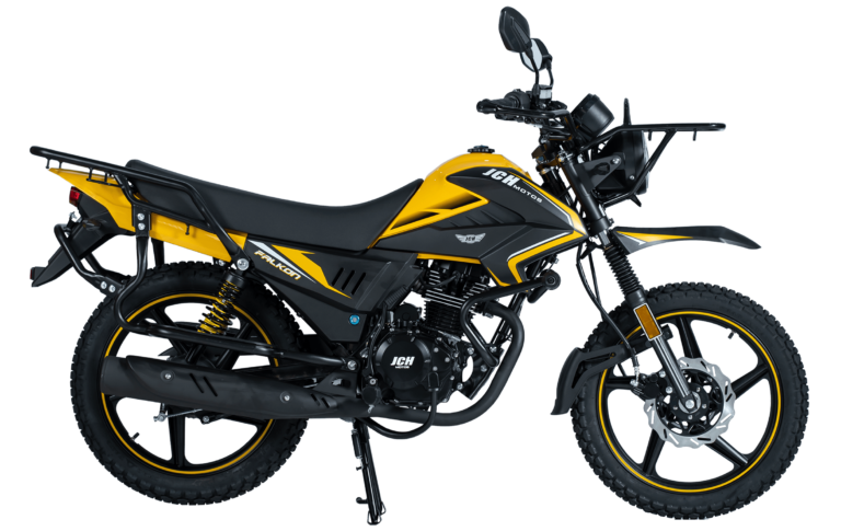 Moto JCH Falkon 150 utilitaria color amarillo