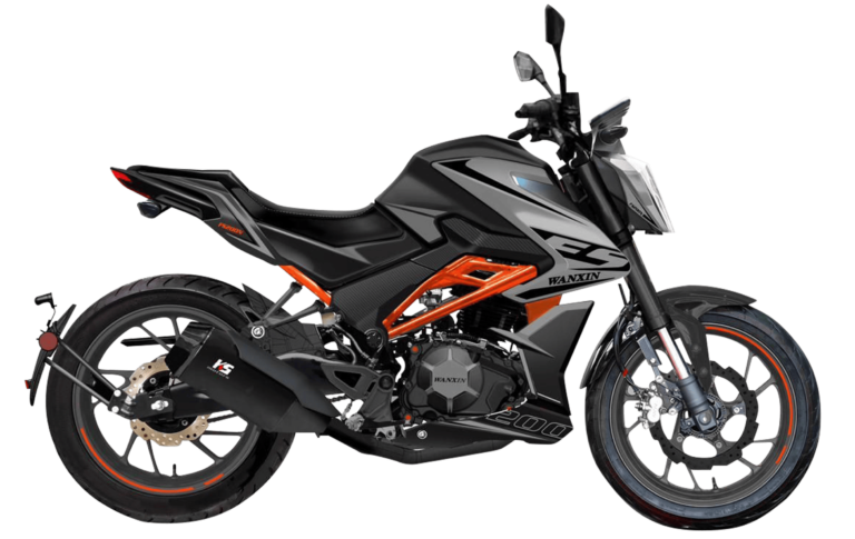 Moto WANXIN FS 200N pistera 200cc color negro con tablero digital