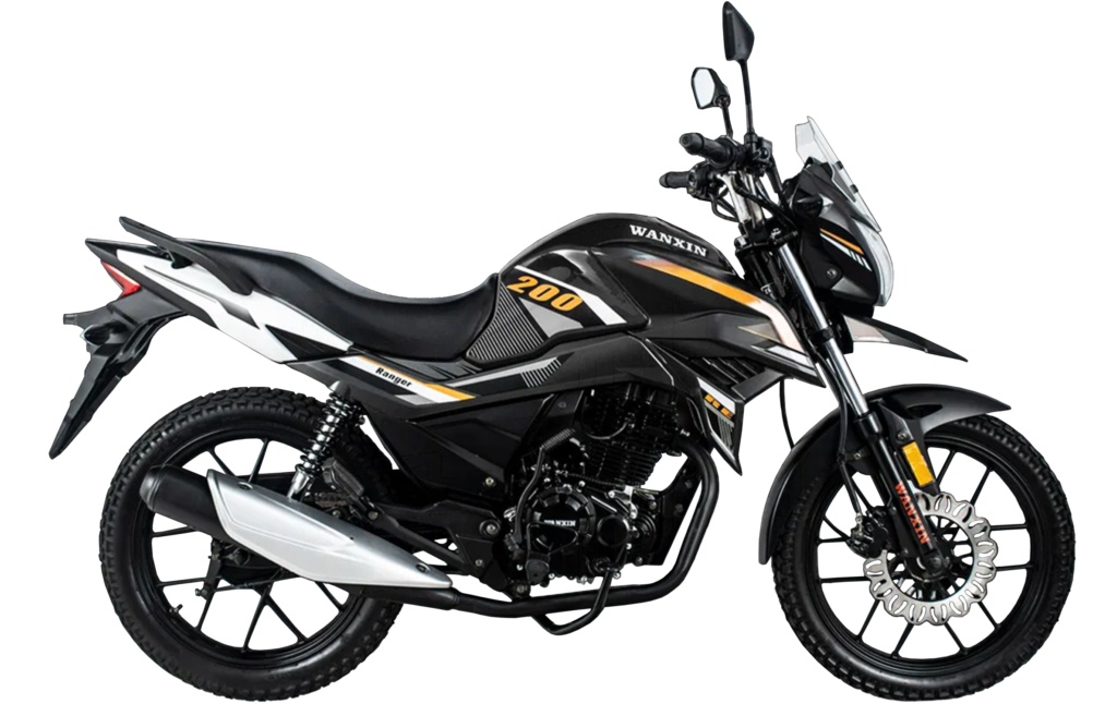 Moto Wanxin Ranger 200 pistera 200 cc en Perú negro lateral