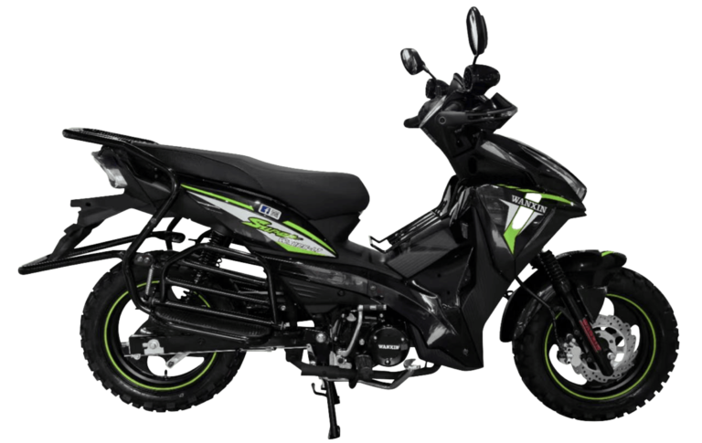Moto semiautomática WANXIN WX 125-L7 color negro y verde 125cc